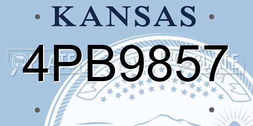 4PB9857 Kansas License Plate
