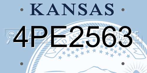 4PE2563 Kansas License Plate