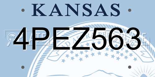 4PEZ563 Kansas License Plate