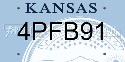 4PFB91 Kansas License Plate