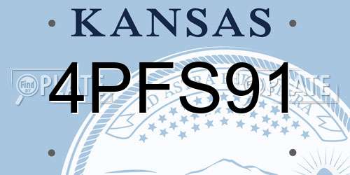 4PFS91 Kansas License Plate