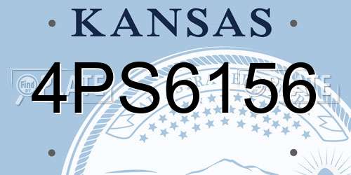 4PS6156 Kansas License Plate