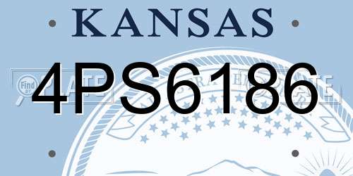4PS6186 Kansas License Plate