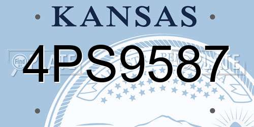 4PS9587 Kansas License Plate