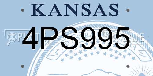 4PS995 Kansas License Plate