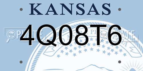 4Q08T6 Kansas License Plate