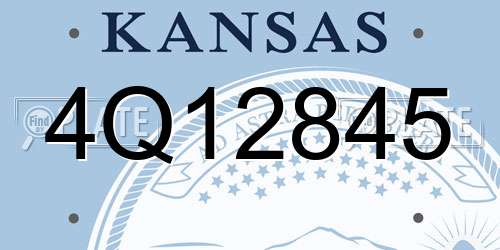 4Q12845 Kansas License Plate
