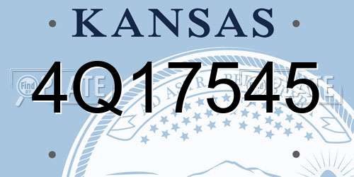 4Q17545 Kansas License Plate