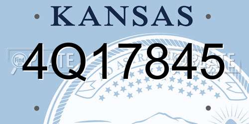 4Q17845 Kansas License Plate