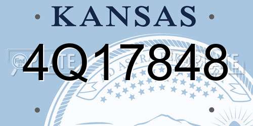 4Q17848 Kansas License Plate