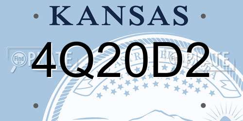 4Q20D2 Kansas License Plate