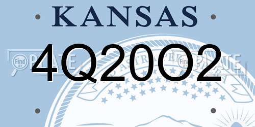 4Q20O2 Kansas License Plate