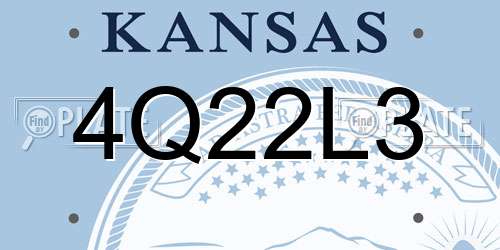 4Q22L3 Kansas License Plate