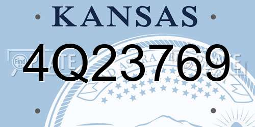 4Q23769 Kansas License Plate