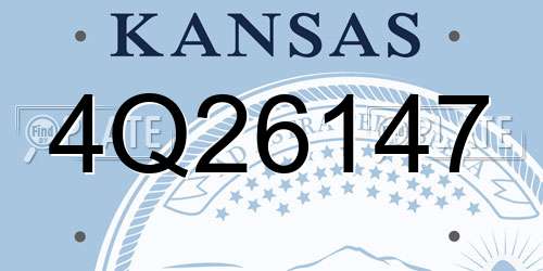 4Q26147 Kansas License Plate