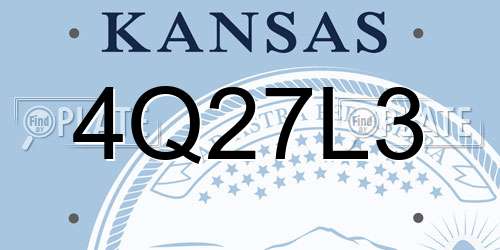4Q27L3 Kansas License Plate