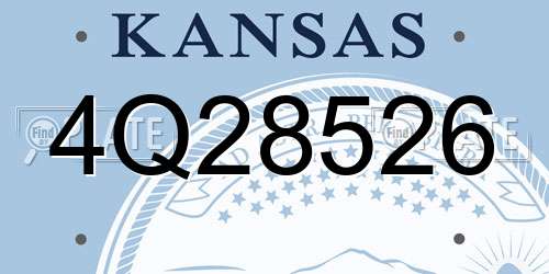 4Q28526 Kansas License Plate