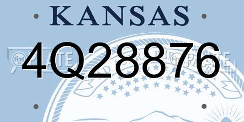 4Q28876 Kansas License Plate