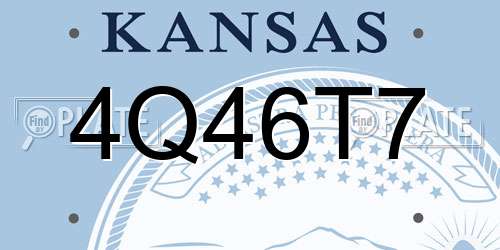 4Q46T7 Kansas License Plate