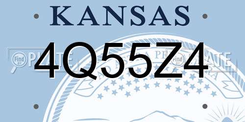 4Q55Z4 Kansas License Plate