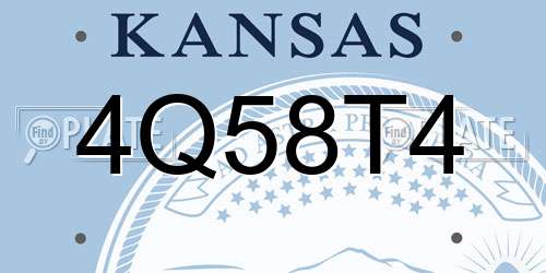 4Q58T4 Kansas License Plate