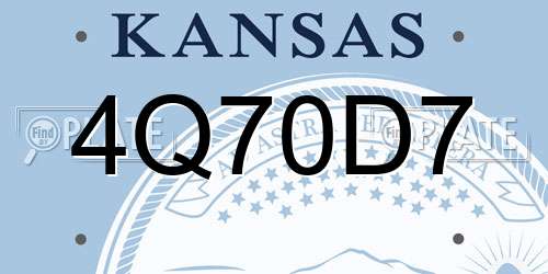 4Q70D7 Kansas License Plate