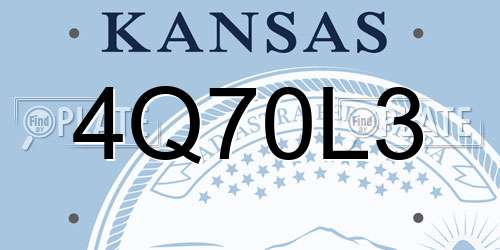 4Q70L3 Kansas License Plate