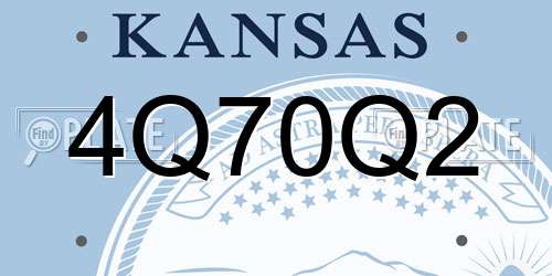 4Q70Q2 Kansas License Plate