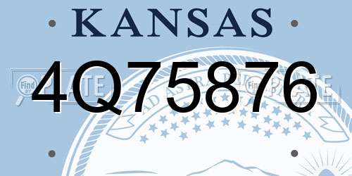 4Q75876 Kansas License Plate