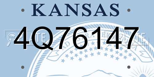 4Q76147 Kansas License Plate