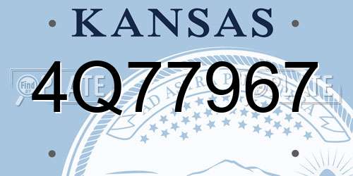 4Q77967 Kansas License Plate