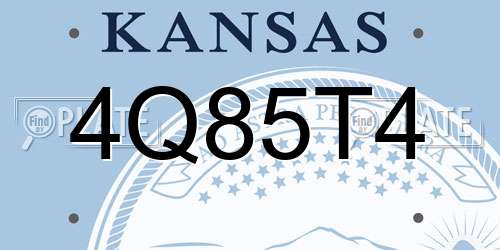 4Q85T4 Kansas License Plate