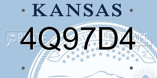 4Q97D4 Kansas License Plate