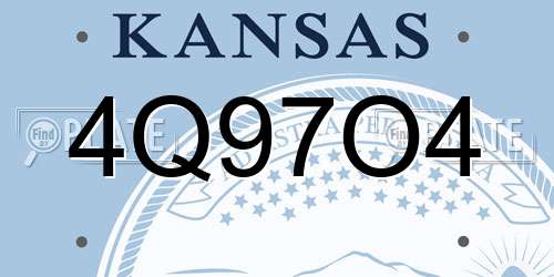 4Q97O4 Kansas License Plate