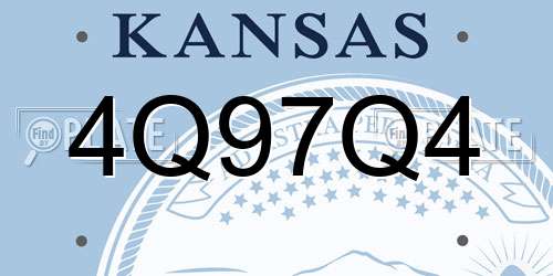 4Q97Q4 Kansas License Plate