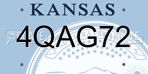 4QAG72 Kansas License Plate