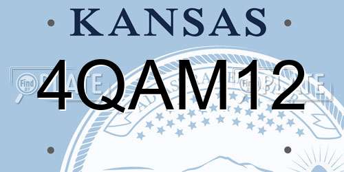 4QAM12 Kansas License Plate