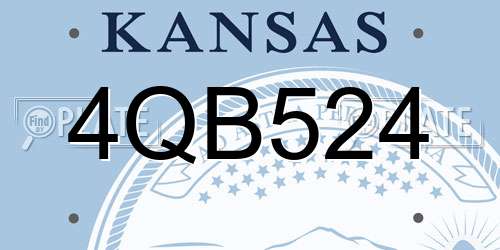 4QB524 Kansas License Plate