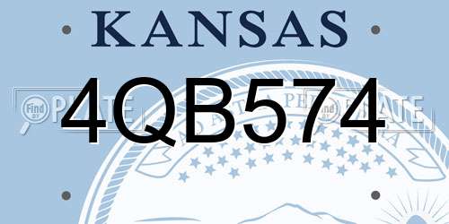 4QB574 Kansas License Plate