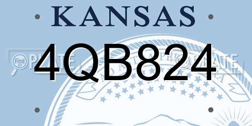 4QB824 Kansas License Plate