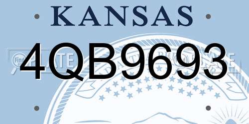 4QB9693 Kansas License Plate