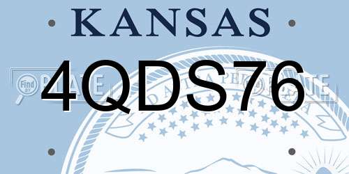 4QDS76 Kansas License Plate