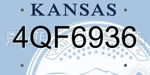 4QF6936 Kansas License Plate