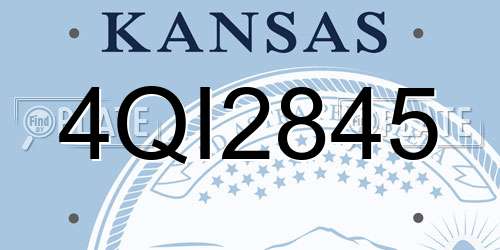 4QI2845 Kansas License Plate