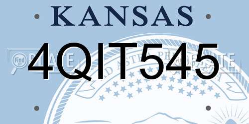 4QIT545 Kansas License Plate