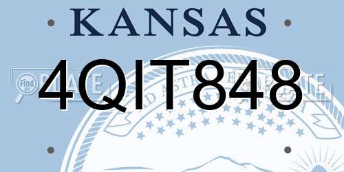 4QIT848 Kansas License Plate