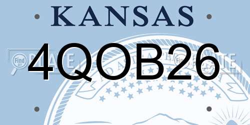 4QOB26 Kansas License Plate