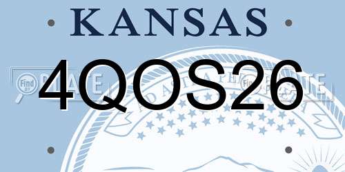 4QOS26 Kansas License Plate