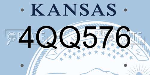 4QQ576 Kansas License Plate