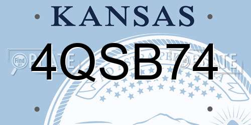 4QSB74 Kansas License Plate